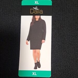 Dalia Black Long Sleeve Dress Sweater Feel New Size XL